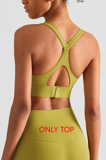 summer new solid color stretch strappy hollow crossed design gather beautiful back fitness sports intimate(only intimate)