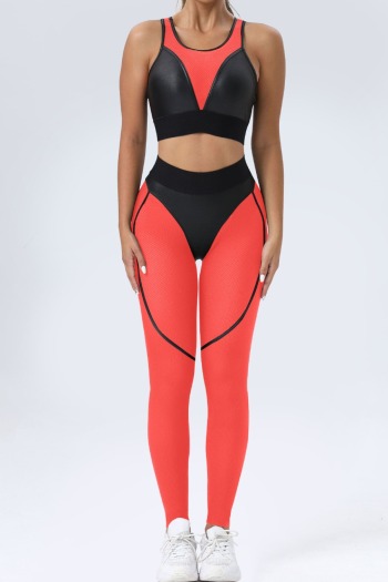 five colors stitching padded high waist yoga fitness sports pants sets