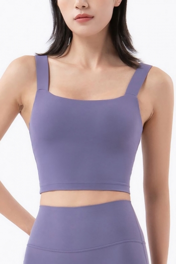 high stretch solid color removable padding strappy beauty back yoga vest
