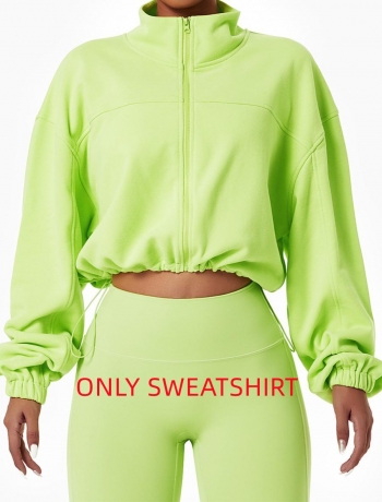 slight stretch 4 colors drawstring loose sports sweatshirt(only sweatshirt)