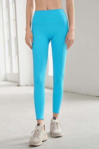 sports high stretch solid color hip lift slim simple pants