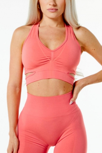 sport slight stretch 4 colors padded hollow yoga fitness vest