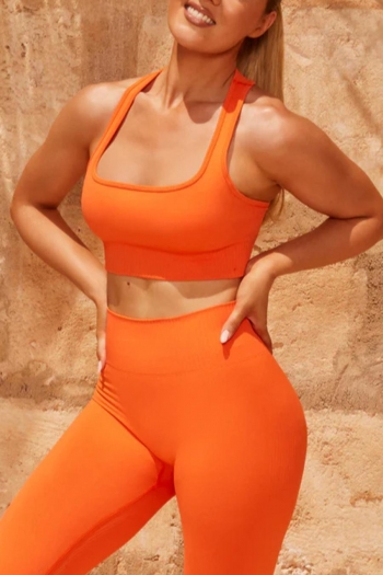 sport slight stretch 4 colors orange padded backless seamless yoga fitness vest