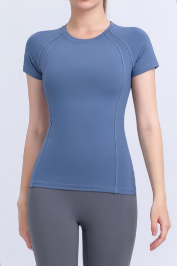 sports high stretch breathable quick dry yoga short sleeve top size run small