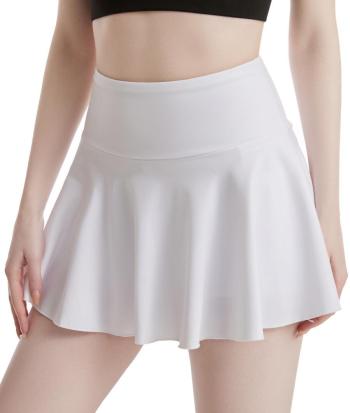 sport plus size slight stretch high waist lined pocket yoga pleated mini skirt