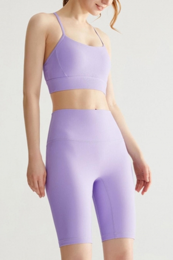 sports plus-size high stretch non-removable pad yoga shorts set(size runs small)