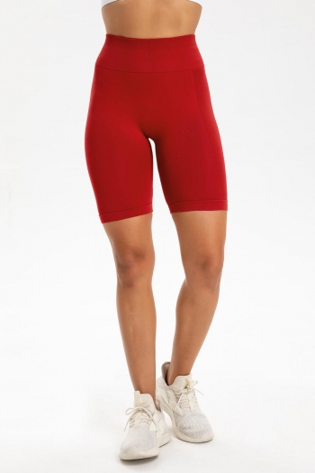 sports slight stretch 7 colors high waist hip lift seamless yoga tight shorts