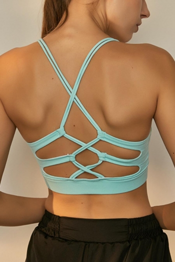 sports slight stretch padded cross strap yoga beautiful back bra size run small