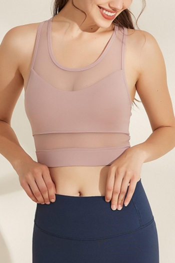 sports slight stretch padded breathable mesh yoga vest size run small