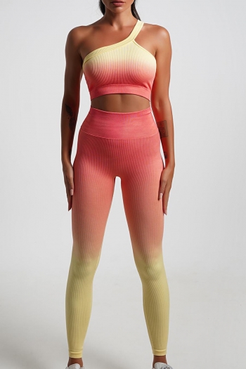 sports gradient removable chest pad vest high waist fitness tight yoga pants set