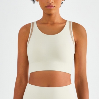 sports stretch contrast color non-removable chest pad yoga vest(size run small)