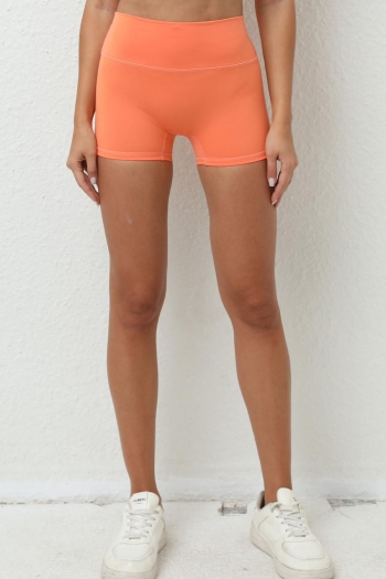 sports slight stretch 6 colors orange high waist lift hip yoga fitness shorts