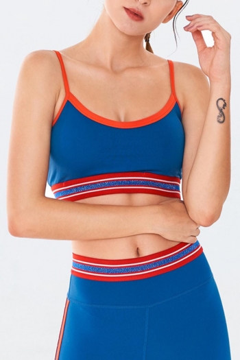 sports yoga slight stretch striped padded backless sling fitness vest