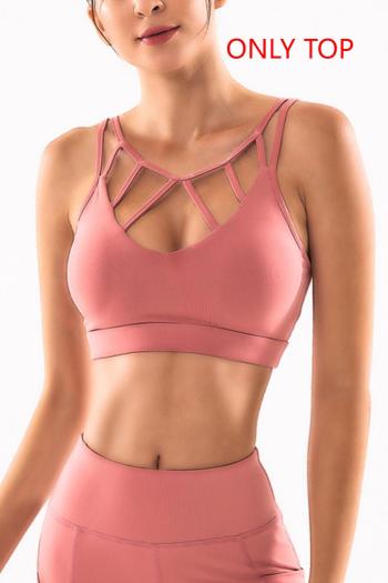 sports high stretch removable chest pad hollow yoga bra(size runs small)