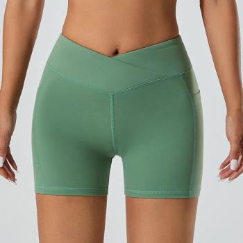 sports slight stretch solid color tight butt lift yoga shorts(only shorts)