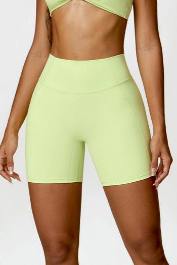 sports slight stretch high waist breathable solid shorts(size run small)