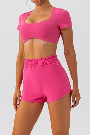 new stylish padded crop top high stretch fitness yoga sports shorts sets