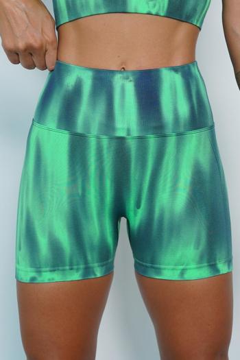 high stretch tie-dyed batch printing new sports fitness high waist yoga shorts