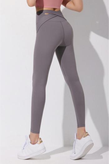 sports slight stretch high waist cross design yoga pants(size run small)
