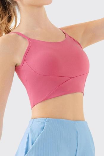 sports slight stretch padded backless sling yoga bra(size runs small)