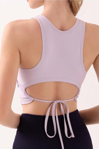 sports plus size slight stretch padded lace up yoga vest(size runs small)