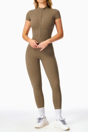 sports high stretch breathable tight zip-up yoga jumpsuit size run small