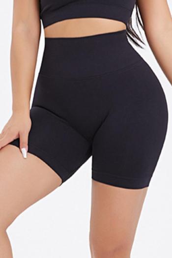 sports stretch solid color high waist hip lift yoga shorts