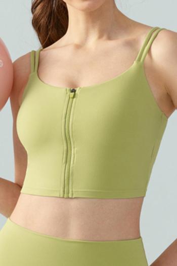 sport stretch padded slim zip-up sling cropped yoga vest size run small