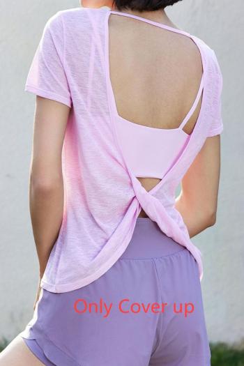 sports slight stretch backless breathable t-shirt(size run small)