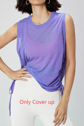 sports stretch breathable drawstring sleeveless yoga top(size run small)