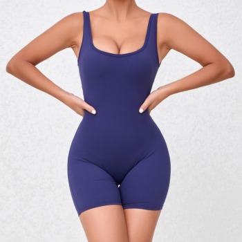 new sports high stretch 8-color padded fast-drying hollow yoga playsuit