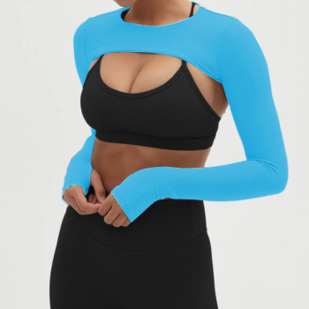 private custom high quality solid thumb hole long sleeve yoga crop top(new added colors)