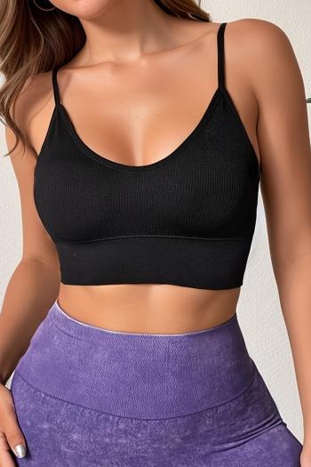 sports slight stretch 5 colors padded seamless backless sling yoga crop vest