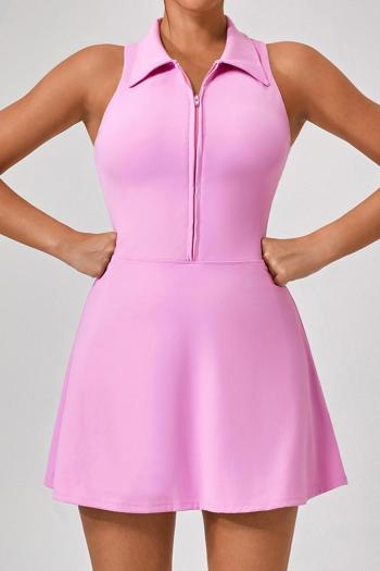 sports stretch solid color with padded golf tennis mini dress (with lined)