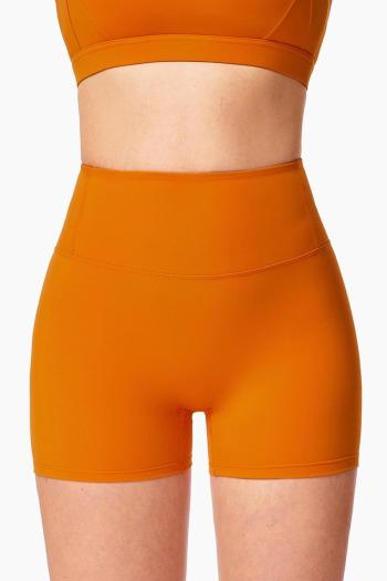 sports stretch solid color high waist hip lift tight yoga shorts size run small