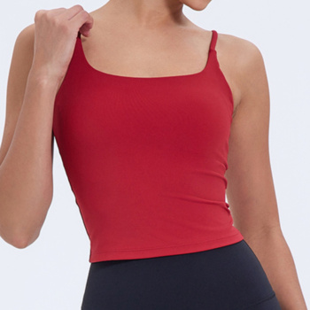 sports plus size stretch solid with padded tight sling yoga vest size run small