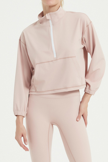 sports non-stretch solid color quick-drying breathable loose yoga sweatshirt