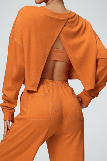 sports slight stretch 5 colors backless long sleeve fitness sweatshirt