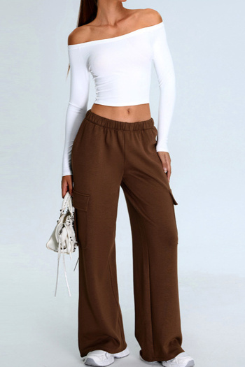 sexy slight stretch off-shoulder crop t-shirt yoga straight pants set