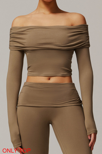sports high stretch one-shoulder slim fit yoga top with padded size run small