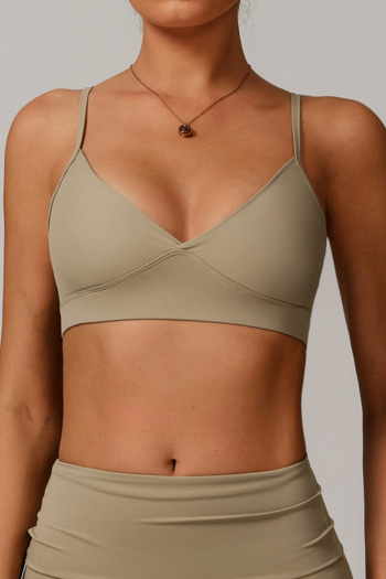 sports stretch solid color with padded tight quick-dry yoga bra size run small