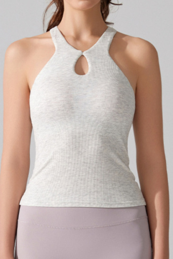 sports high stretch pure color padded yoga fitness vest(size run small)