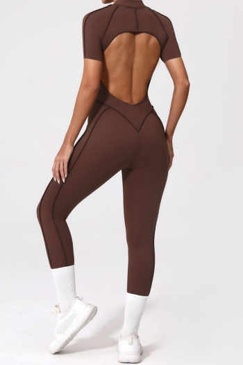 sports high stretch 6-colors with padded tight hollow backless yoga jumpsuit