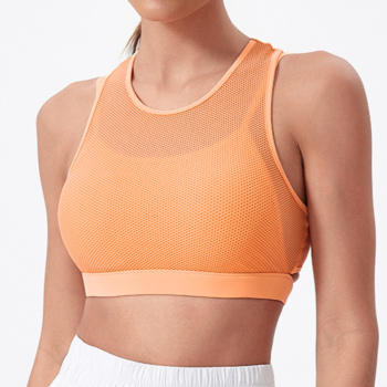 sports slight stretch breathable crop yoga vest with padded size runs small