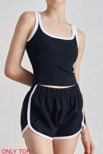 sports slight stretch contrast color yoga vest with padded size run small