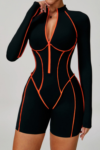 sports high stretch contrast color tight hollow yoga playsuit size run small