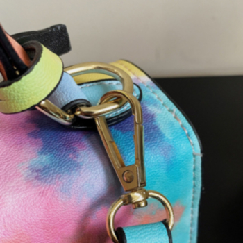 Retro five colors PU lock batch printing shoulder handbag