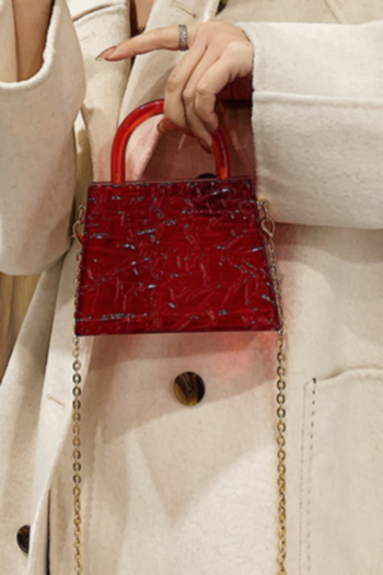 nine colors transparent metal chain lock jelly arcrylic crossbody handbag