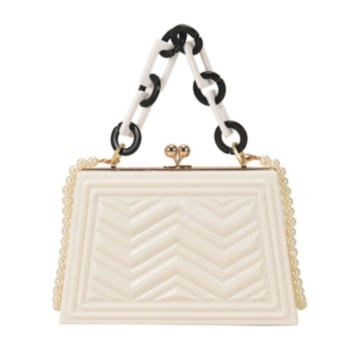 Six color new style acrylic contrast color pearl chain crossbody handbag