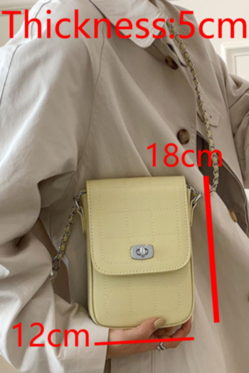 Four color quilted pearl metal chain lock button crossbody bag